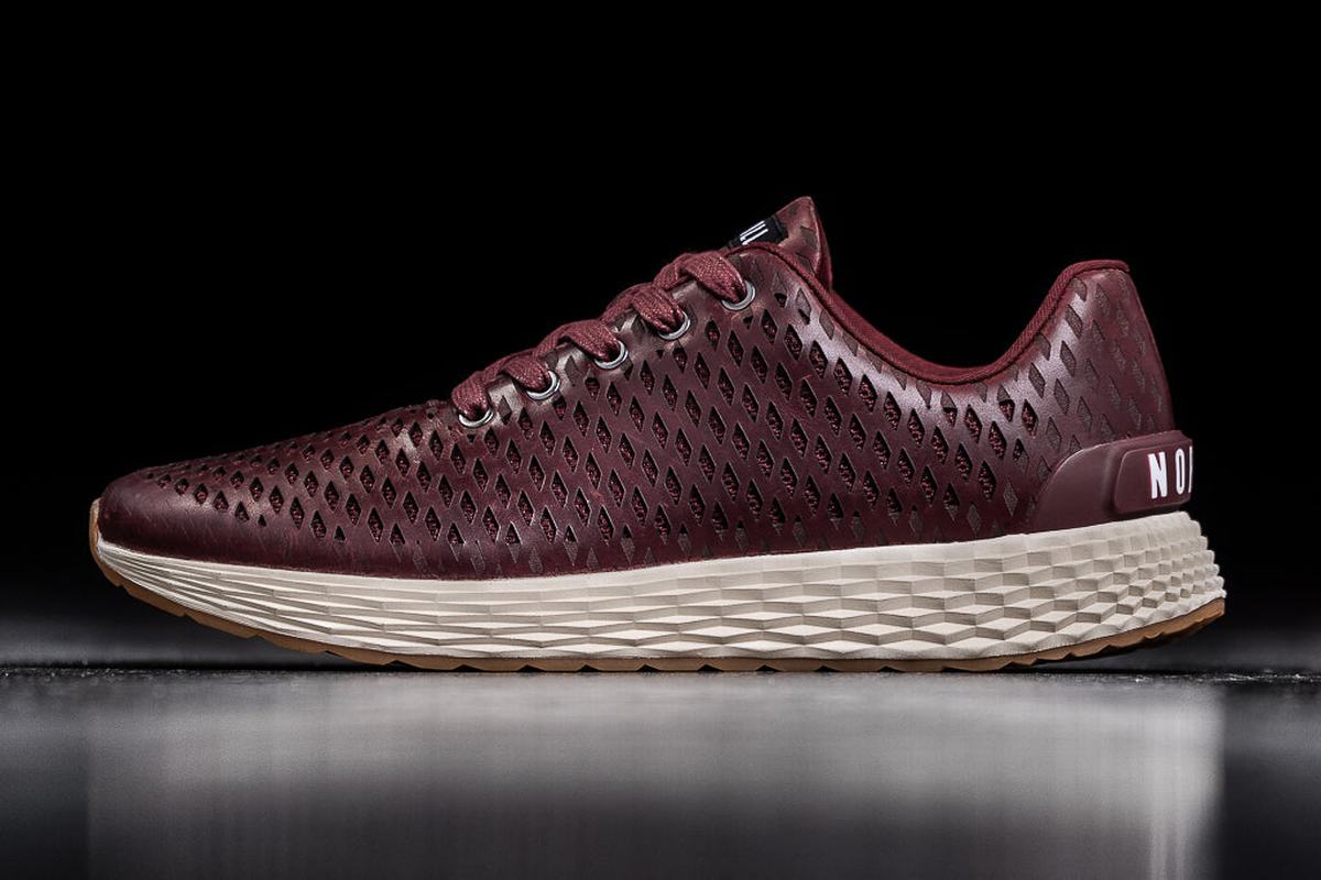 Nobull Leather Runner Men's Running Shoes Burgundy | Australia (HJ3194)